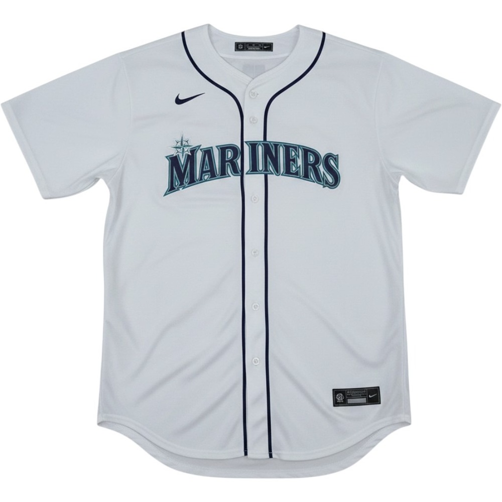 Nike Seattle Mariners MLB Baseball Jersey Mens XXL White Navy Button Front